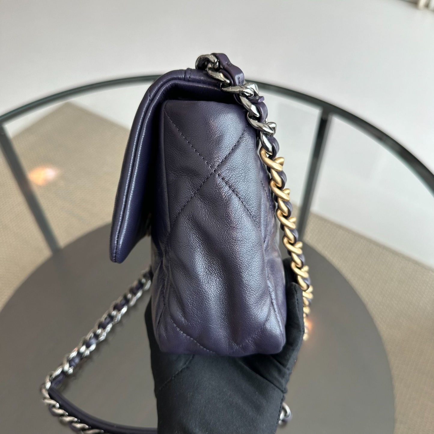 *Full Set, Receipt* C19 Small 19 Bag Goatskin Dark Purple 3-Tone 19Bag GHW No 30