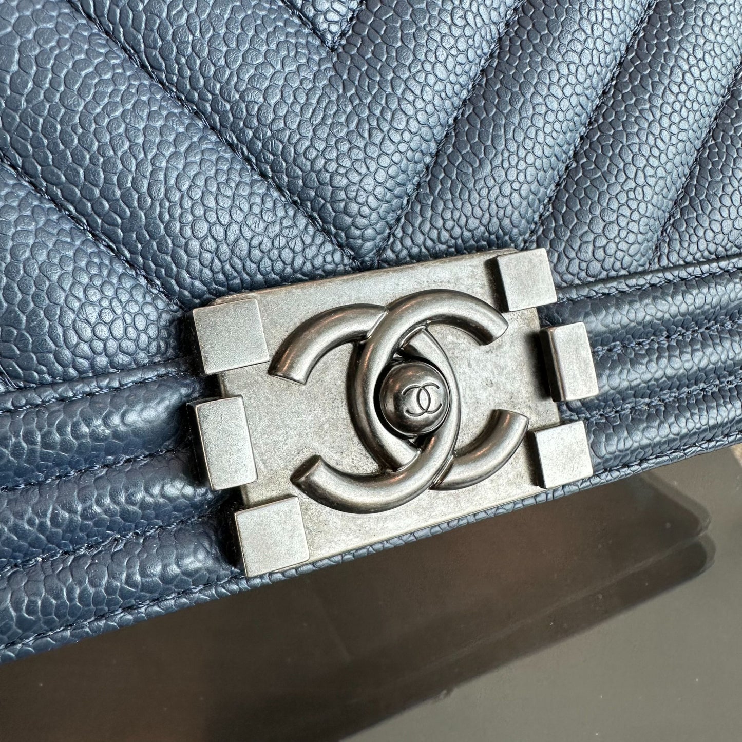 *Full Set, Receipt* Caviar Boy Old Medium 25CM Chevron Dark Blue RSHW No 28