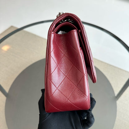 *Full Set, Receipt* Caviar Jumbo Double Flap Burgundy SHW No 14