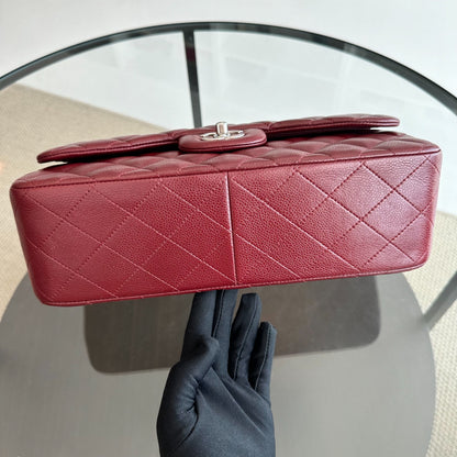 *Full Set, Receipt* Caviar Jumbo Double Flap Burgundy SHW No 14