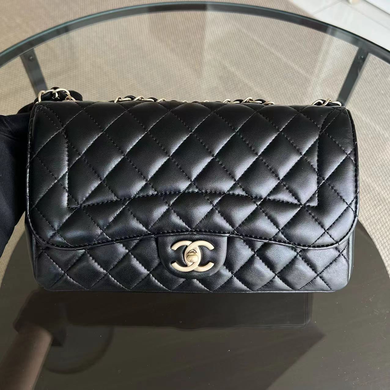 *Full Set Receipt* Mademoiselle Chic Seasonal Flap Medium 26CM Lambskin Black GHW No 21