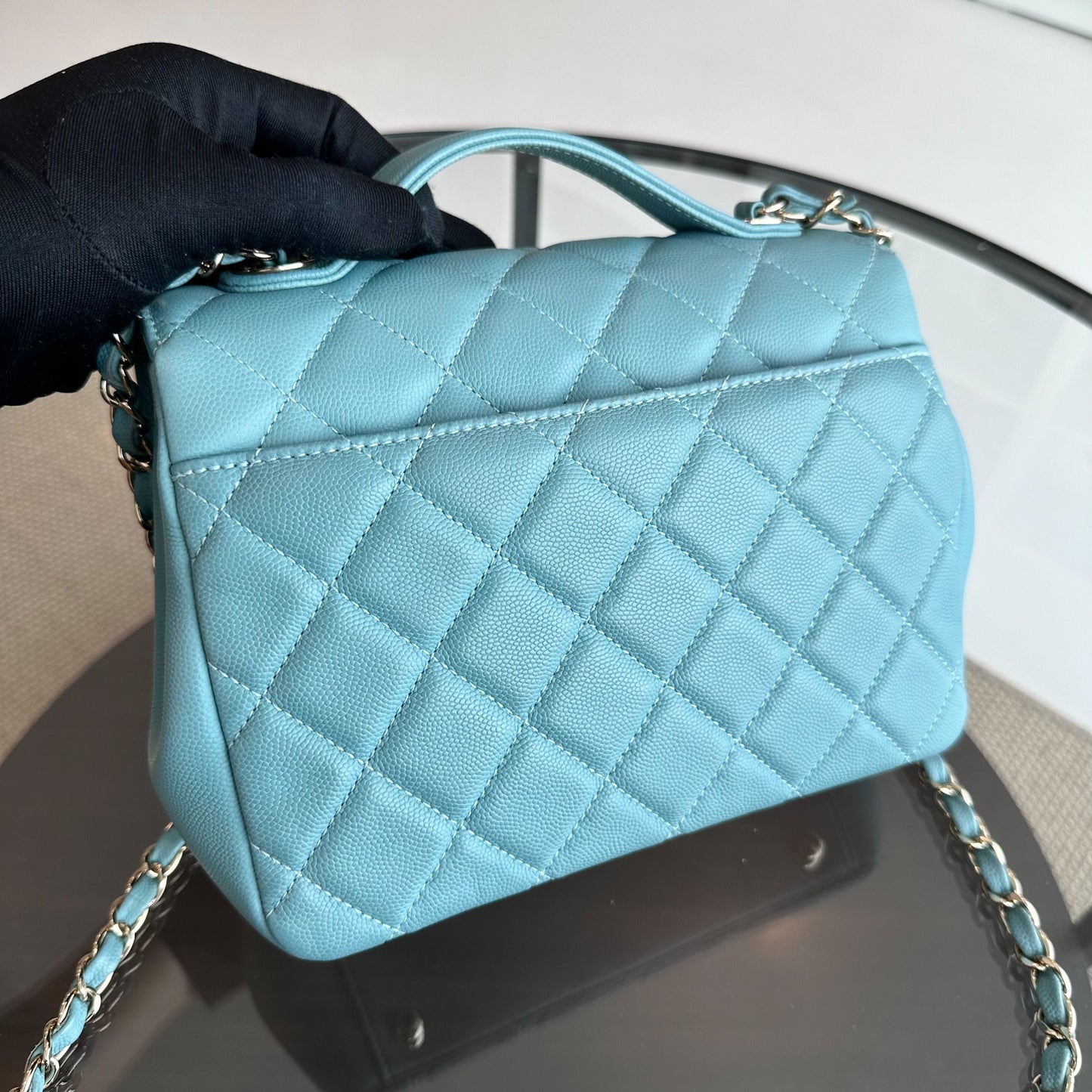 *Full Set, Receipt* Medium Business Affinity Quilted Caviar Blue GHW No 29