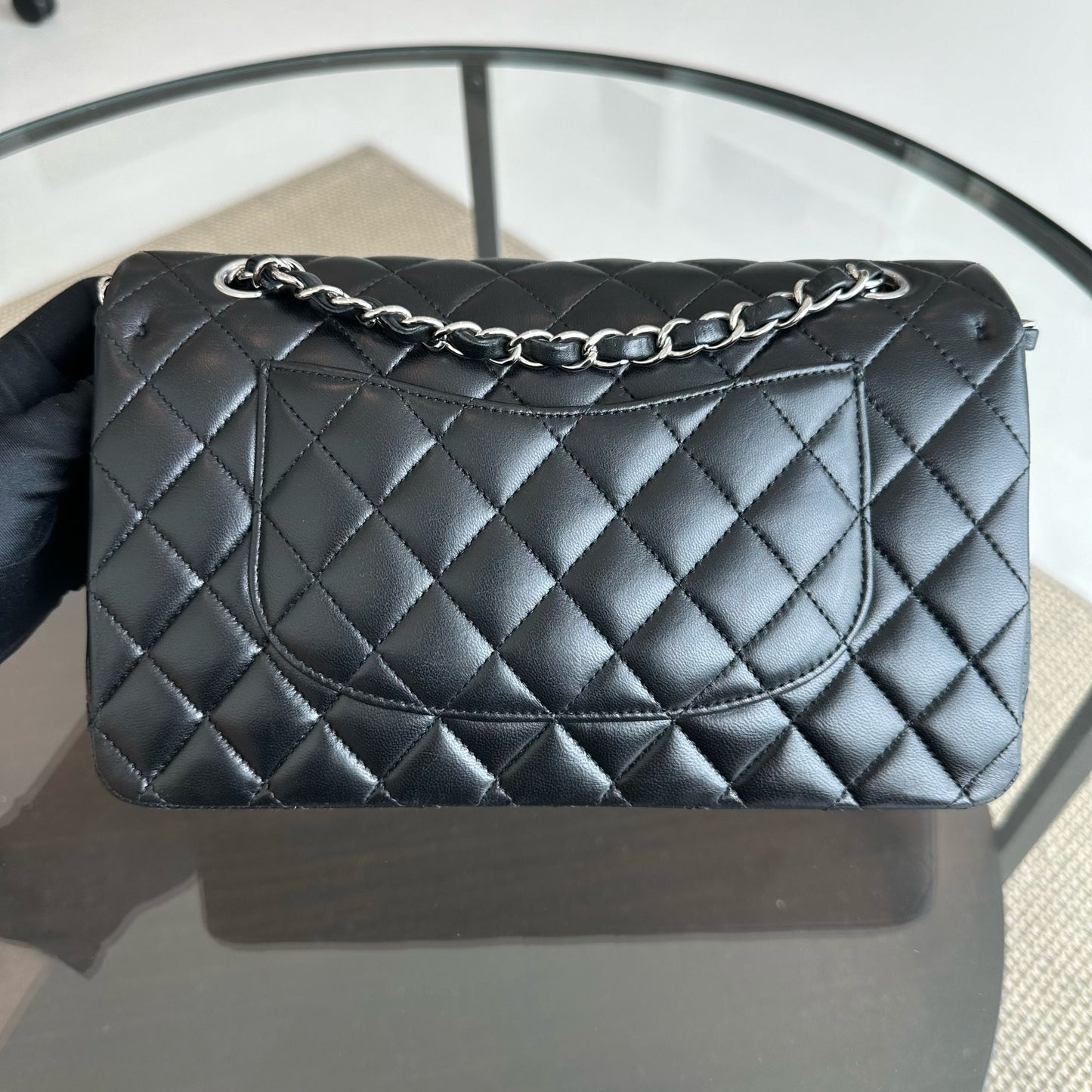 *Full Set, Receipt* Medium Lambskin Quilted Black SHW No 21