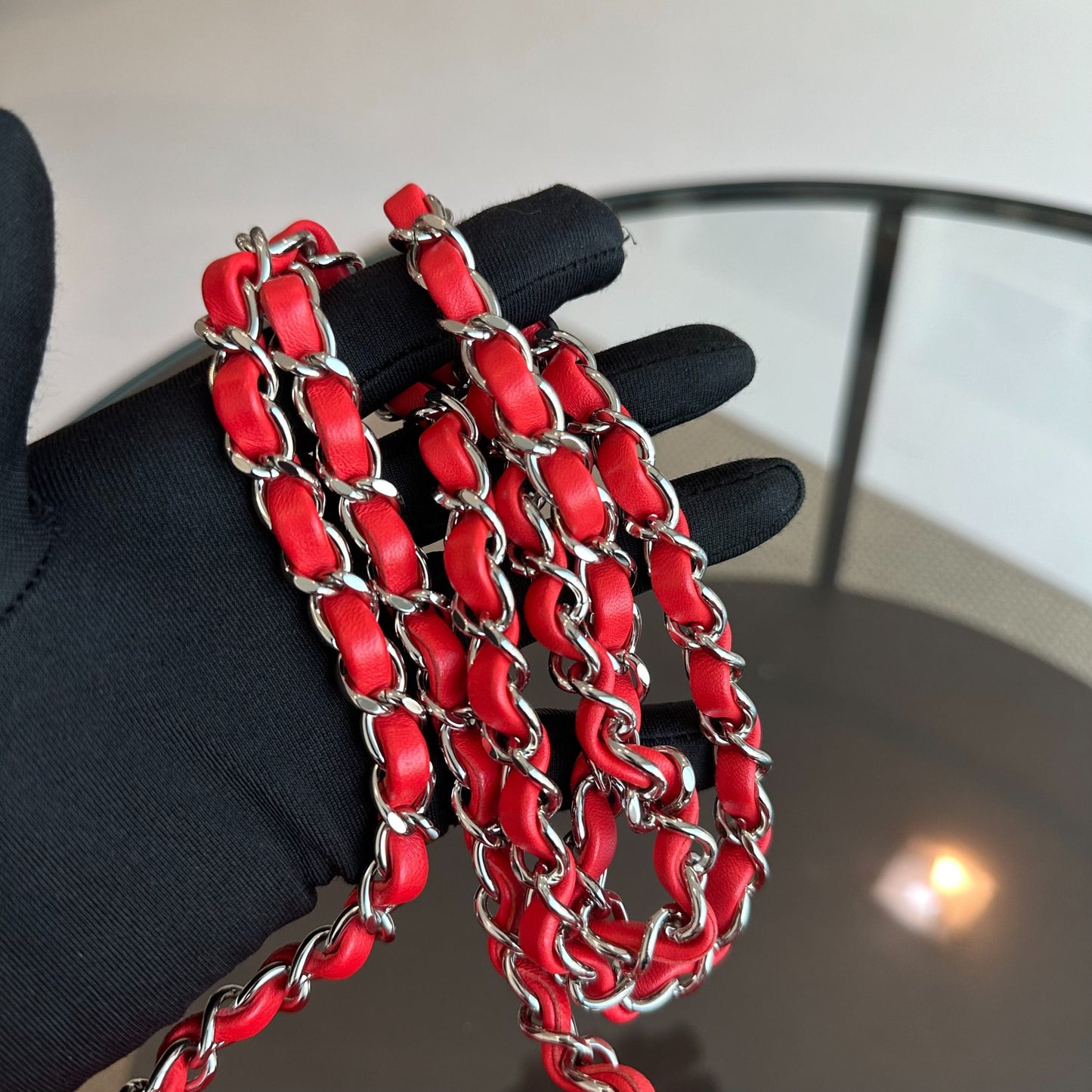*Full Set, Receipt* Mini Square Quilted Lambskin Orange Red SHW No 27