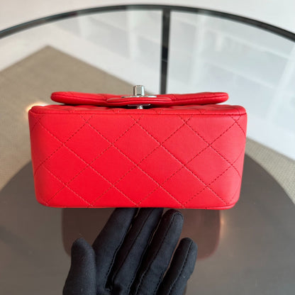 *Full Set, Receipt* Mini Square Quilted Lambskin Orange Red SHW No 27