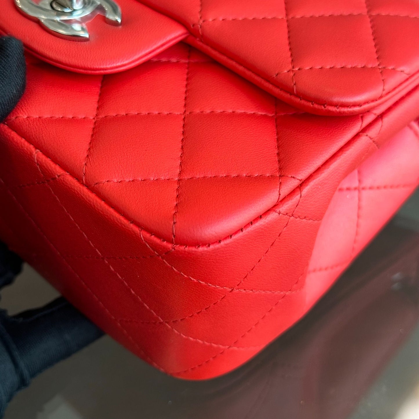 *Full Set, Receipt* Mini Square Quilted Lambskin Orange Red SHW No 27