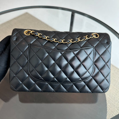 *Full Set, Receipt, No 28* Medium 25CM Lambskin Black GHW No 28