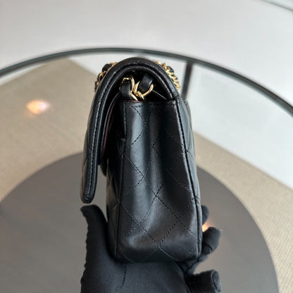 *Full Set, Receipt, No 28* Medium 25CM Lambskin Black GHW No 28