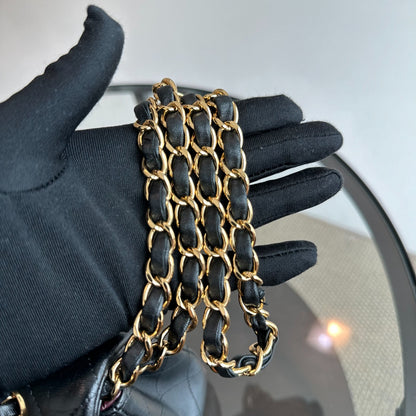 *Full Set, Receipt, No 28* Medium 25CM Lambskin Black GHW No 28