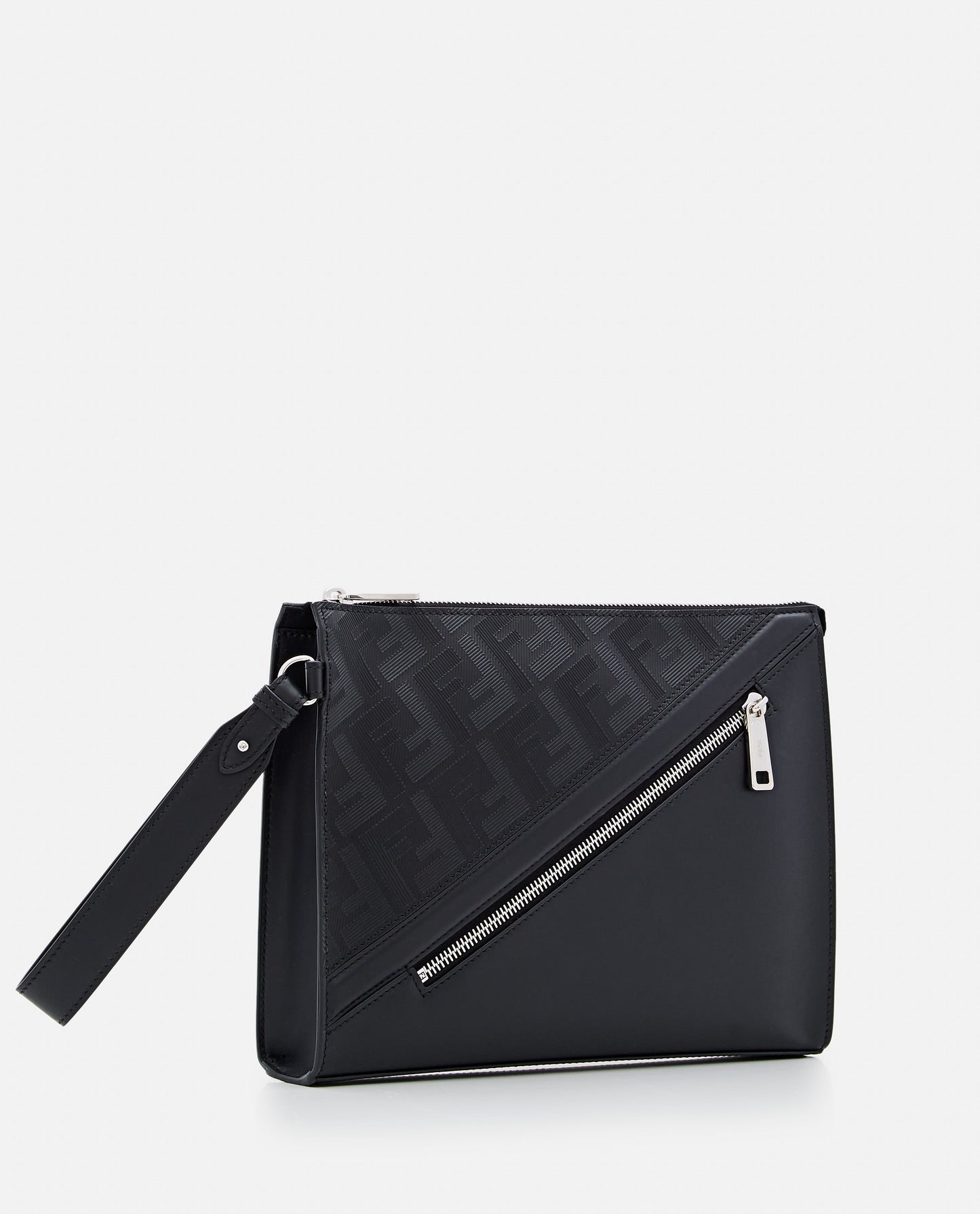 Fendi Men Leather Ff Pouch Bag