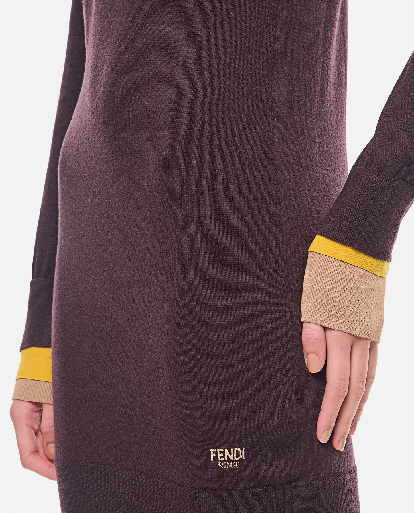 Fendi Women Layering Color Trims Short Dress