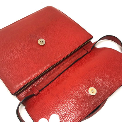 CELINE Shoulder Bag leather Red Crossbody bag vintage Women Secondhand