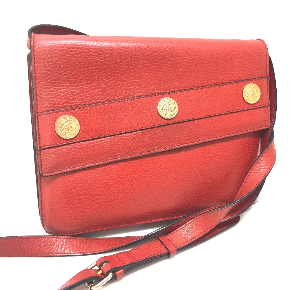 CELINE Shoulder Bag leather Red Crossbody bag vintage Women Secondhand