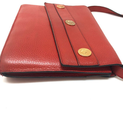 CELINE Shoulder Bag leather Red Crossbody bag vintage Women Secondhand