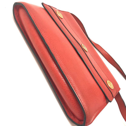 CELINE Shoulder Bag leather Red Crossbody bag vintage Women Secondhand