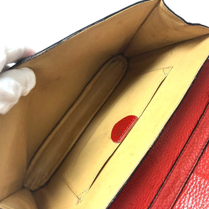 CELINE Shoulder Bag leather Red Crossbody bag vintage Women Secondhand