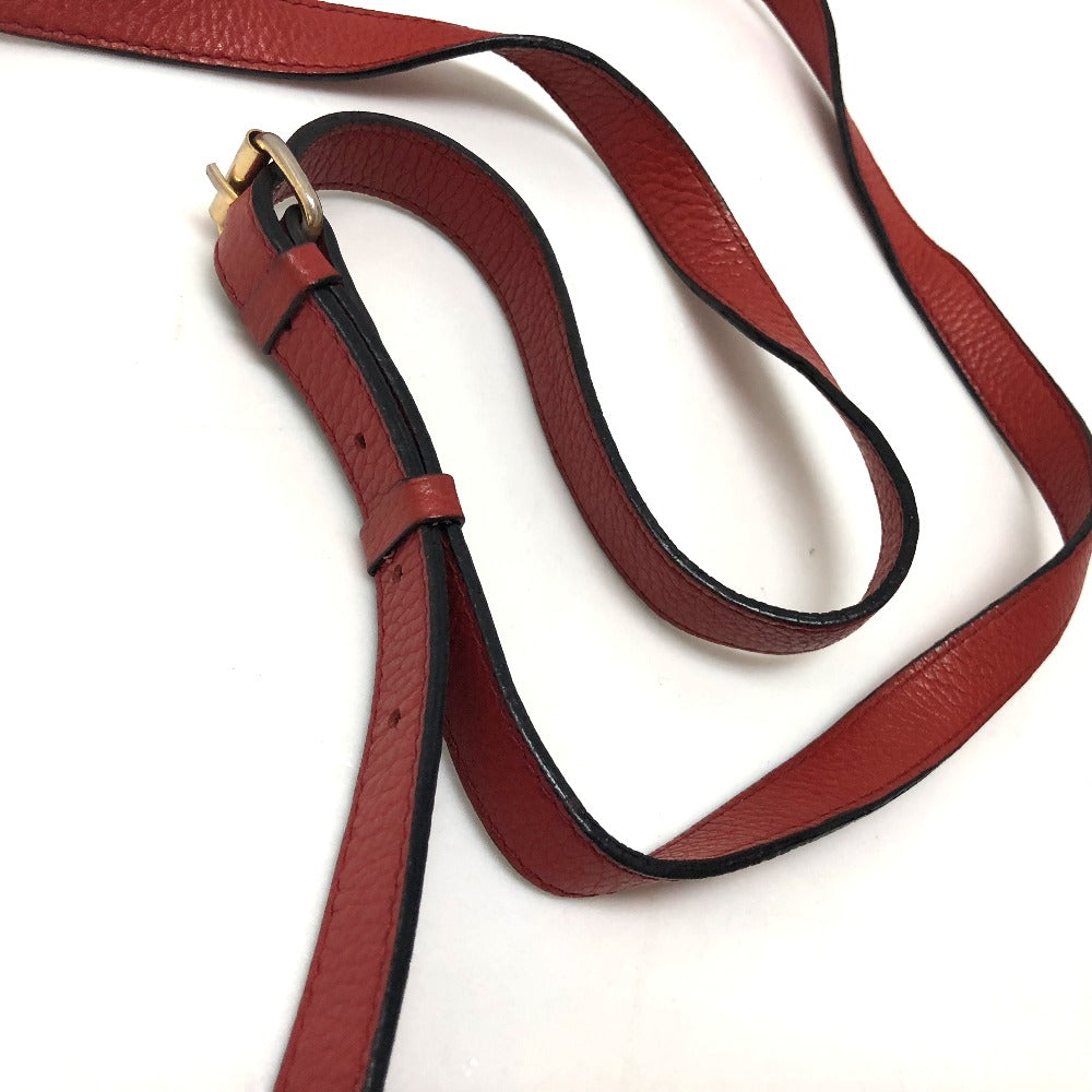 CELINE Shoulder Bag leather Red Crossbody bag vintage Women Secondhand
