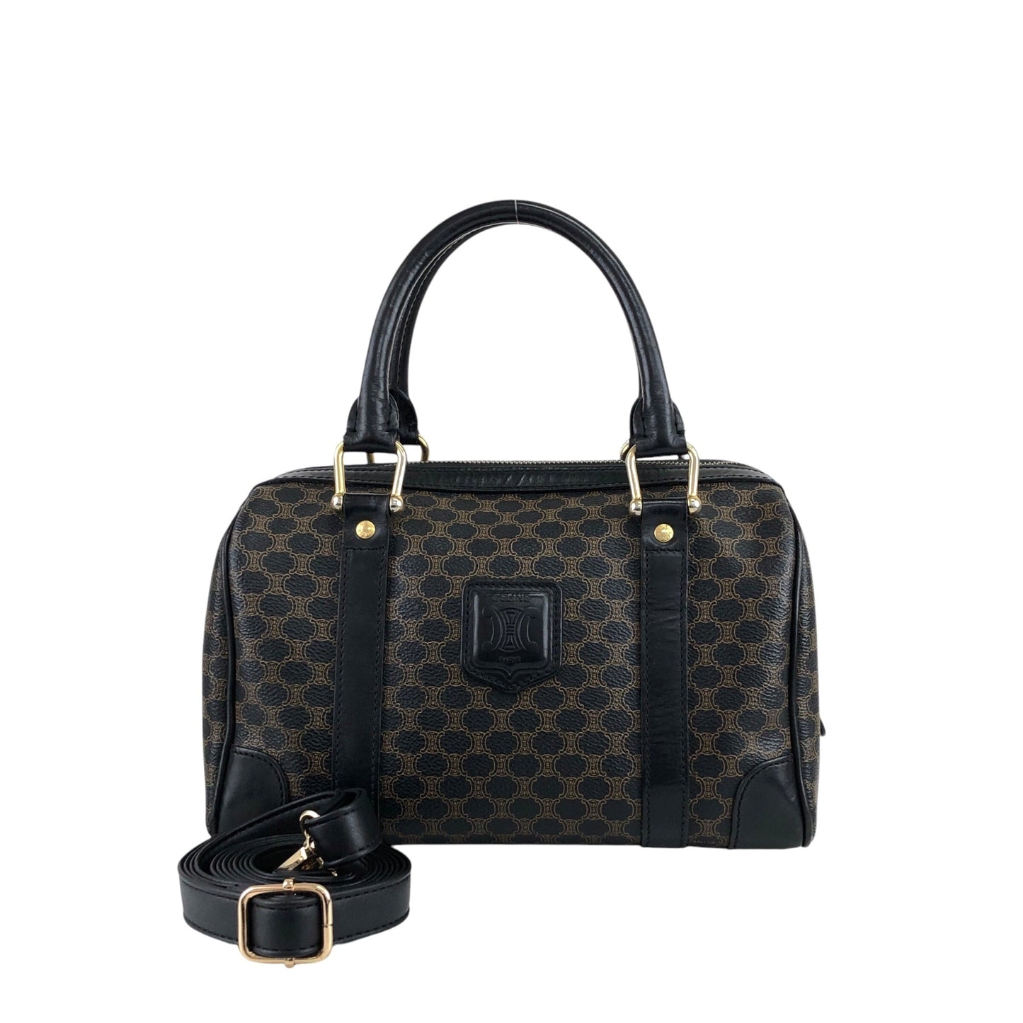 CELINE  Two-way Shoulder bag Boston bag Brown Vintage 5uamii