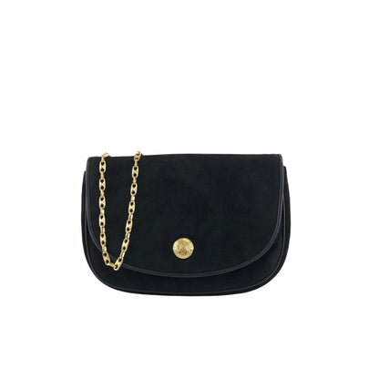 CELINE Triomphe Chain Shoulder bag Black Vintage wr8cw3