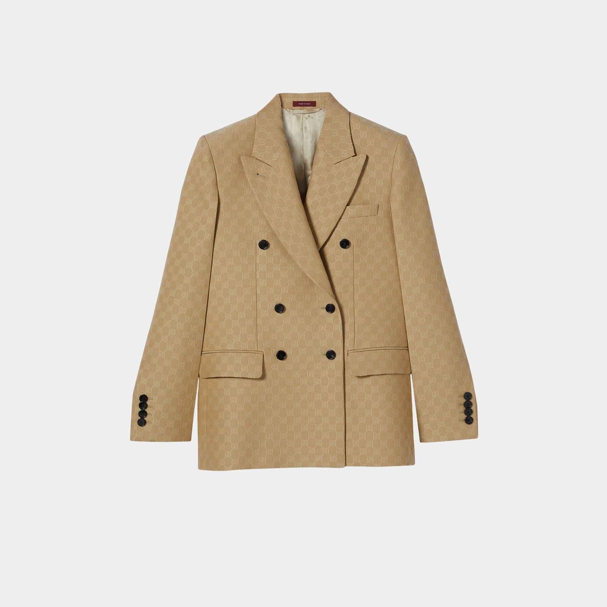 GG Silk Wool Crêpe Jacquard Jacket, Front