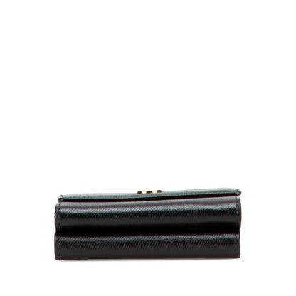 Chanel Coco Button Leather Trifold Wallet