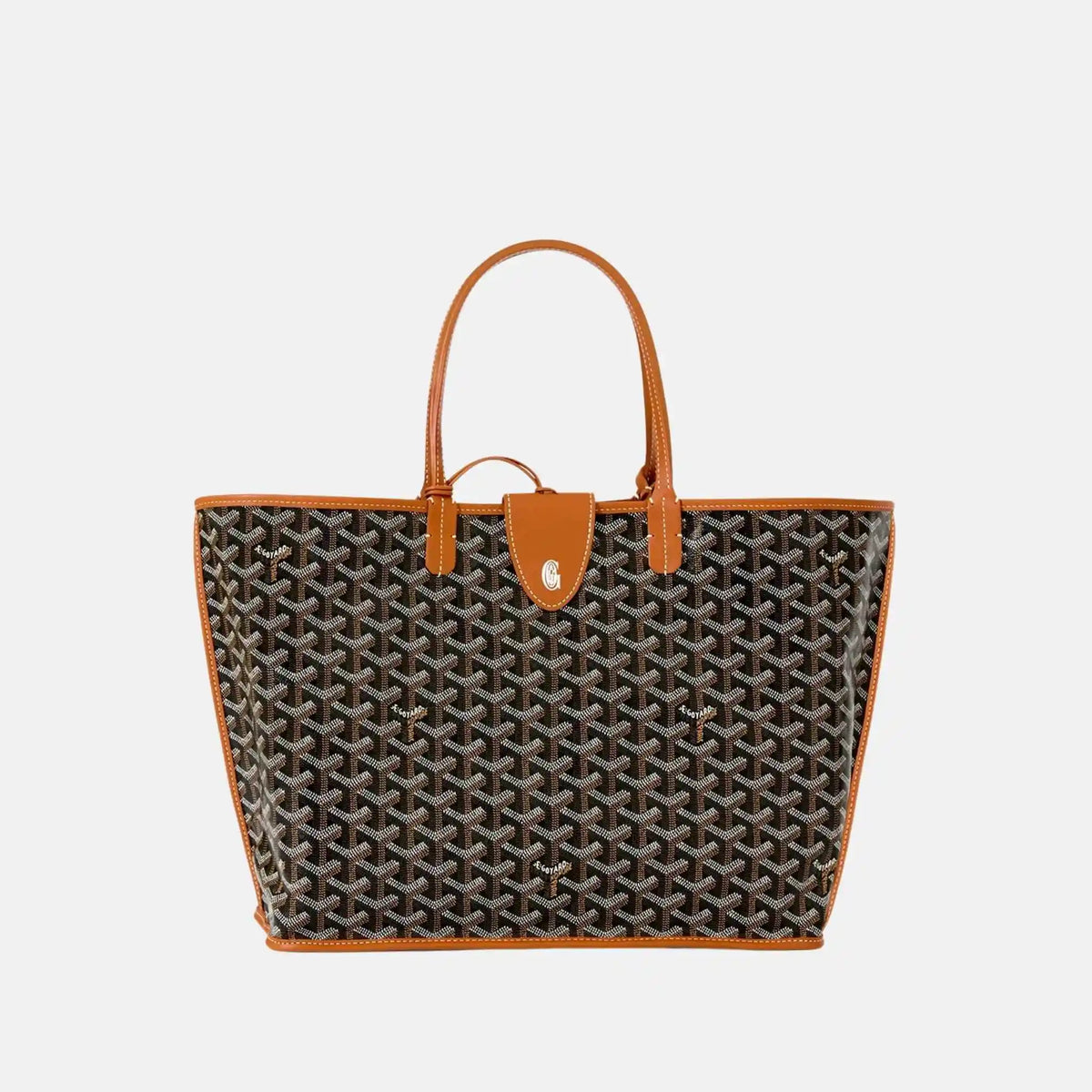 Goyard Anjou PM Bag, Black and Tan, Front