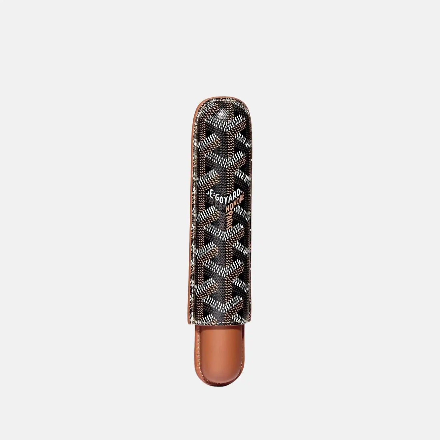 Goyard Churchill Single Cigar Case, Black and Tan