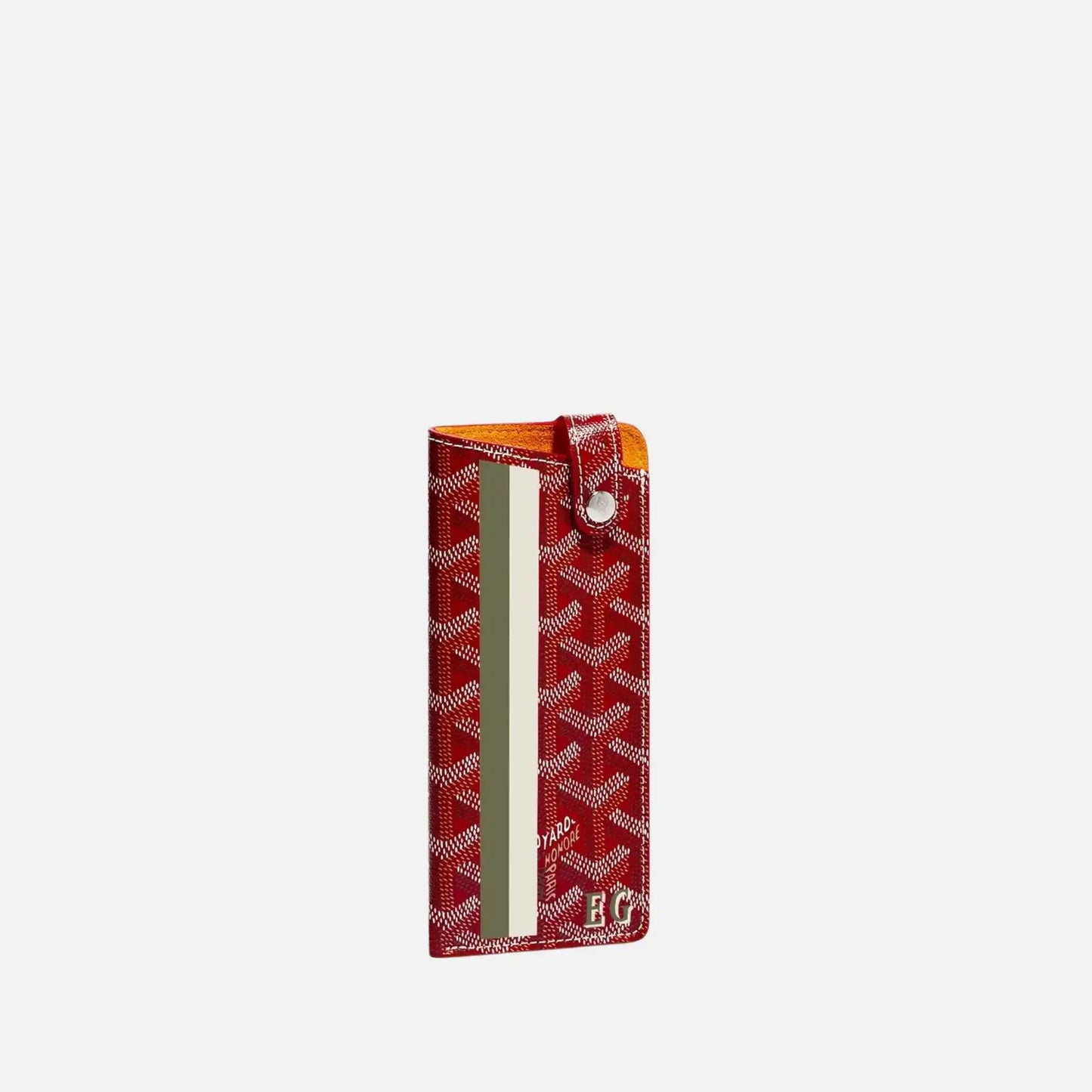 Goyard Montmartre PM Glasses Case Stripes and Initials, Red