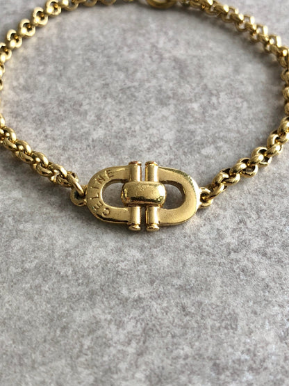 CELINE Horse Bit Bracelet Gold Vintage mu2jn4