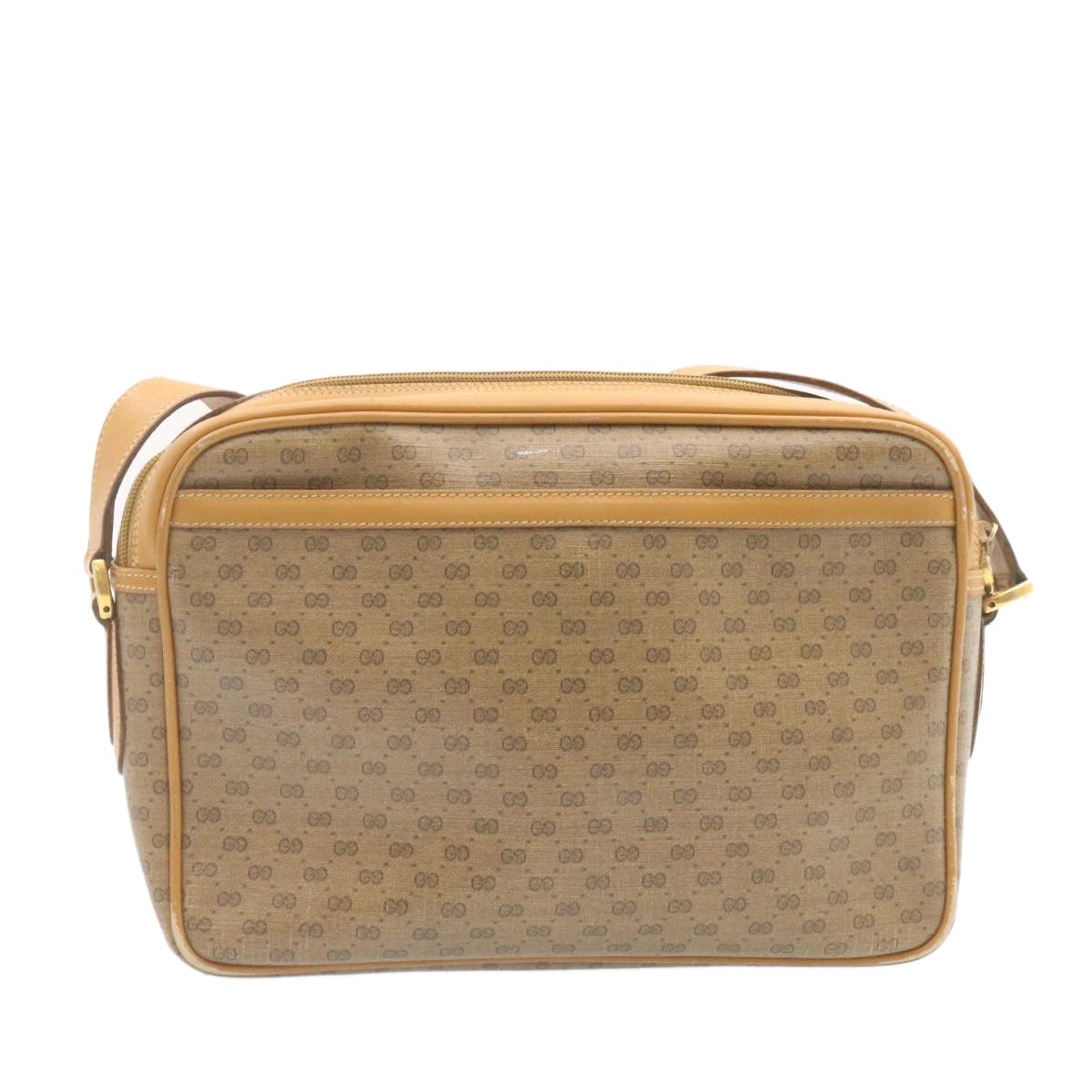 GUCCI Micro GG Canvas Cross body Shoulder Bag PVC Leather Beige  am1195g
