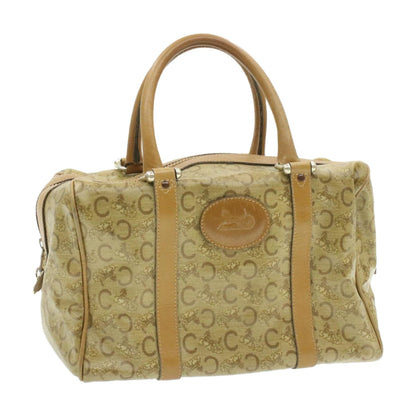 Celine C Macadam Horse Carriage Hand Bag PVC Leather Beige  am177g
