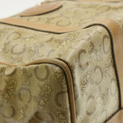 Celine C Macadam Horse Carriage Hand Bag PVC Leather Beige  am177g