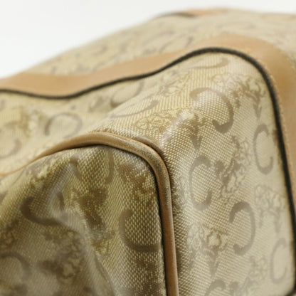 Celine C Macadam Horse Carriage Hand Bag PVC Leather Beige  am177g