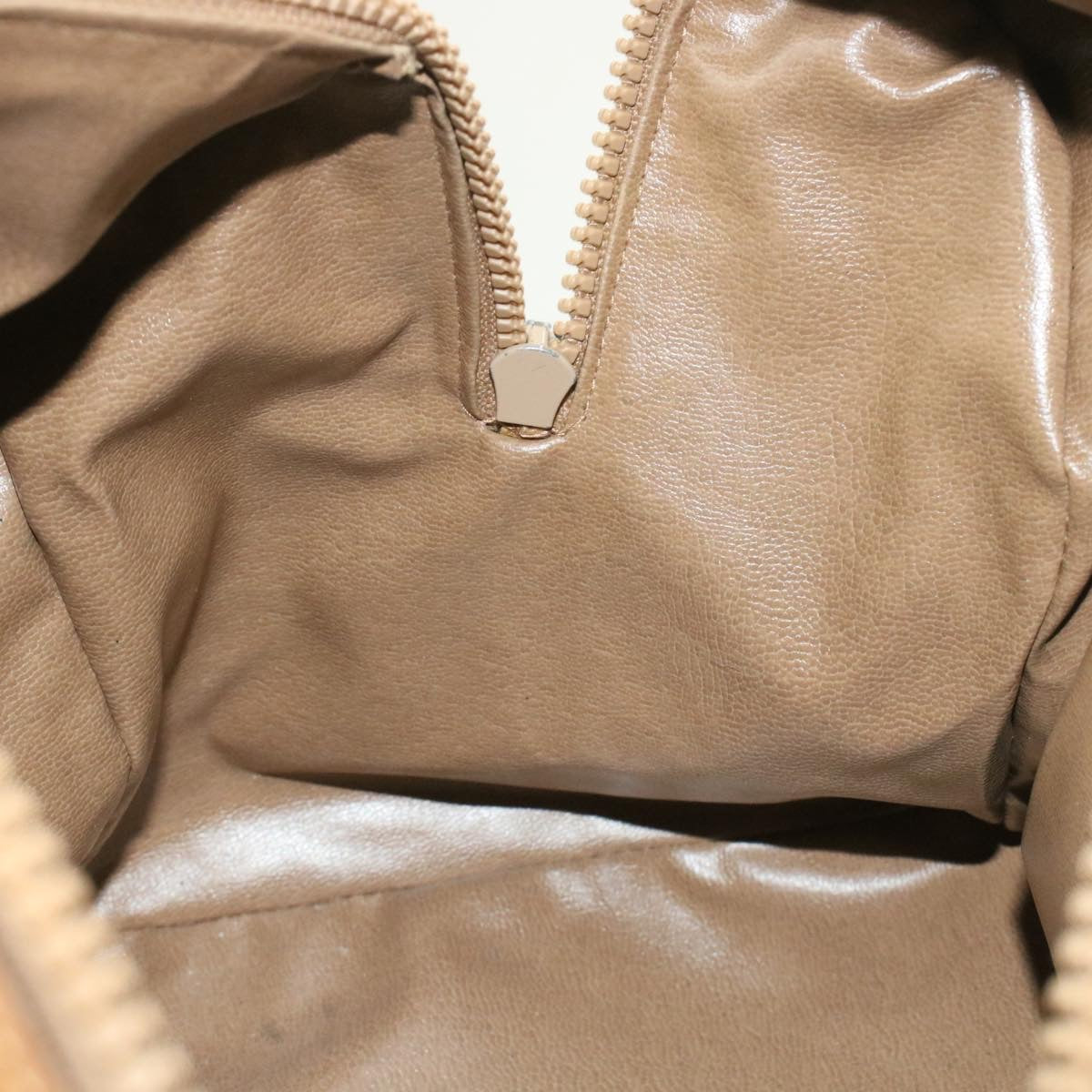 Celine C Macadam Horse Carriage Hand Bag PVC Leather Beige  am177g