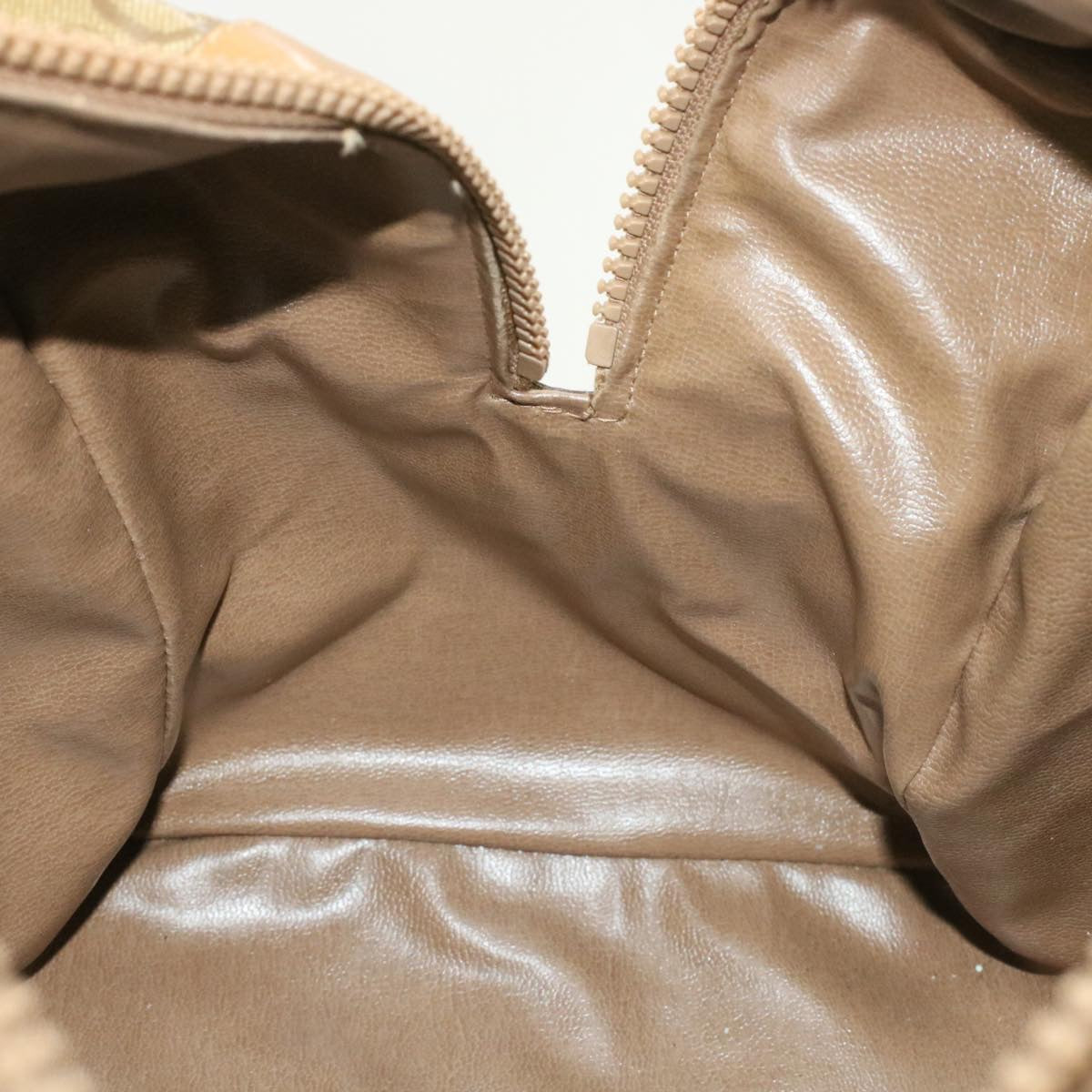 Celine C Macadam Horse Carriage Hand Bag PVC Leather Beige  am177g