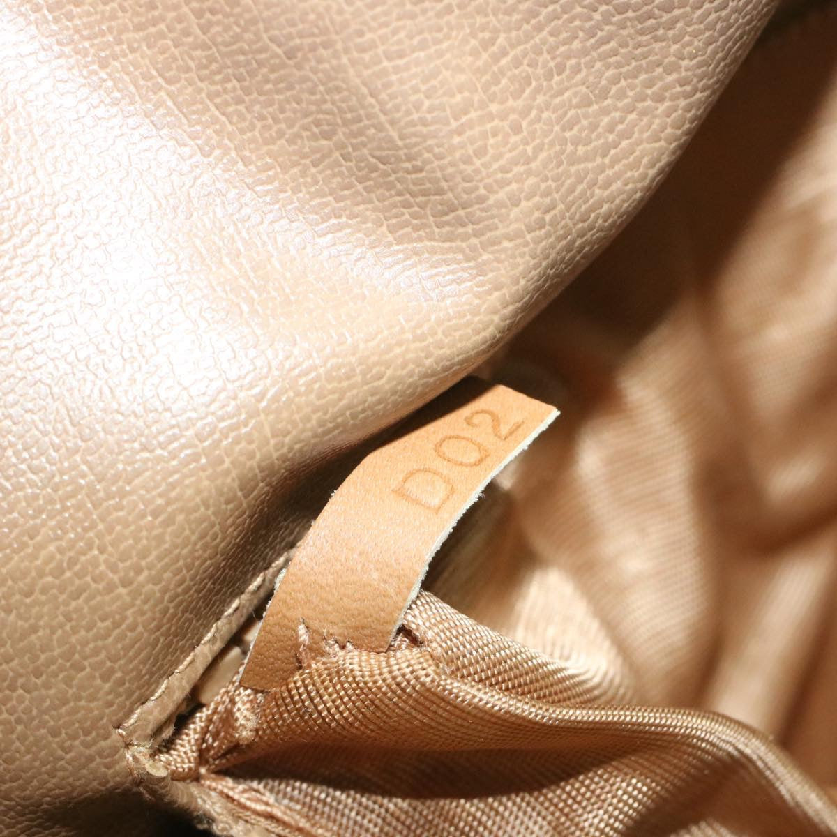 Celine C Macadam Horse Carriage Hand Bag PVC Leather Beige  am177g