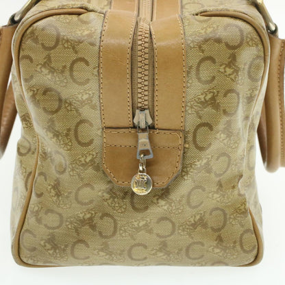 Celine C Macadam Horse Carriage Hand Bag PVC Leather Beige  am177g