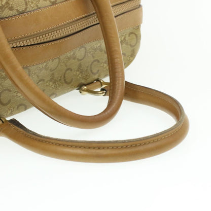 Celine C Macadam Horse Carriage Hand Bag PVC Leather Beige  am177g