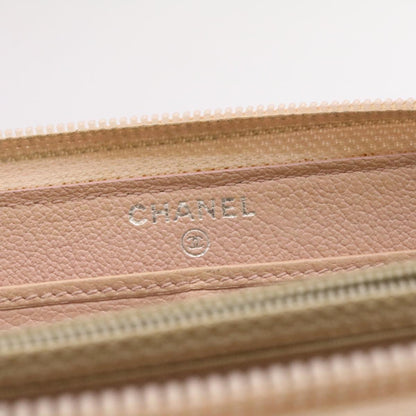 CHANEL Camelia Zip Around Wallet Leather Pink CC Auth am1797g