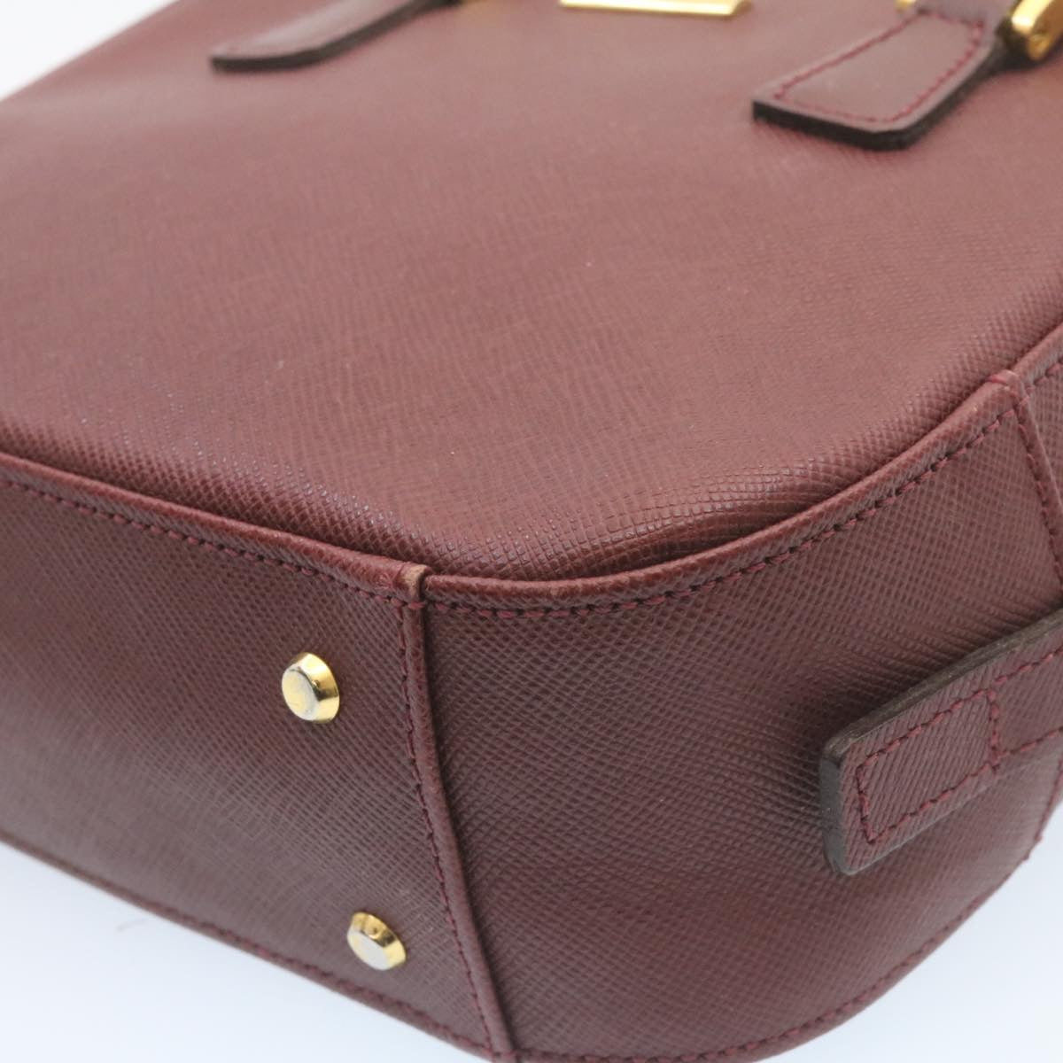 Burberry Nova Check Hand Bag Leather Red Auth am1913g