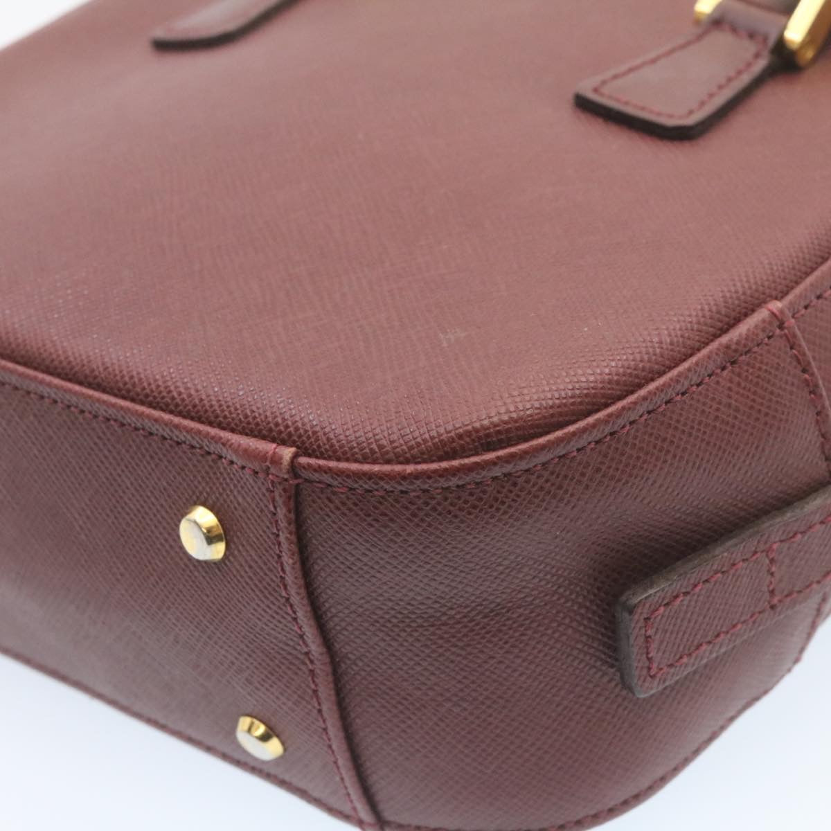 Burberry Nova Check Hand Bag Leather Red Auth am1913g