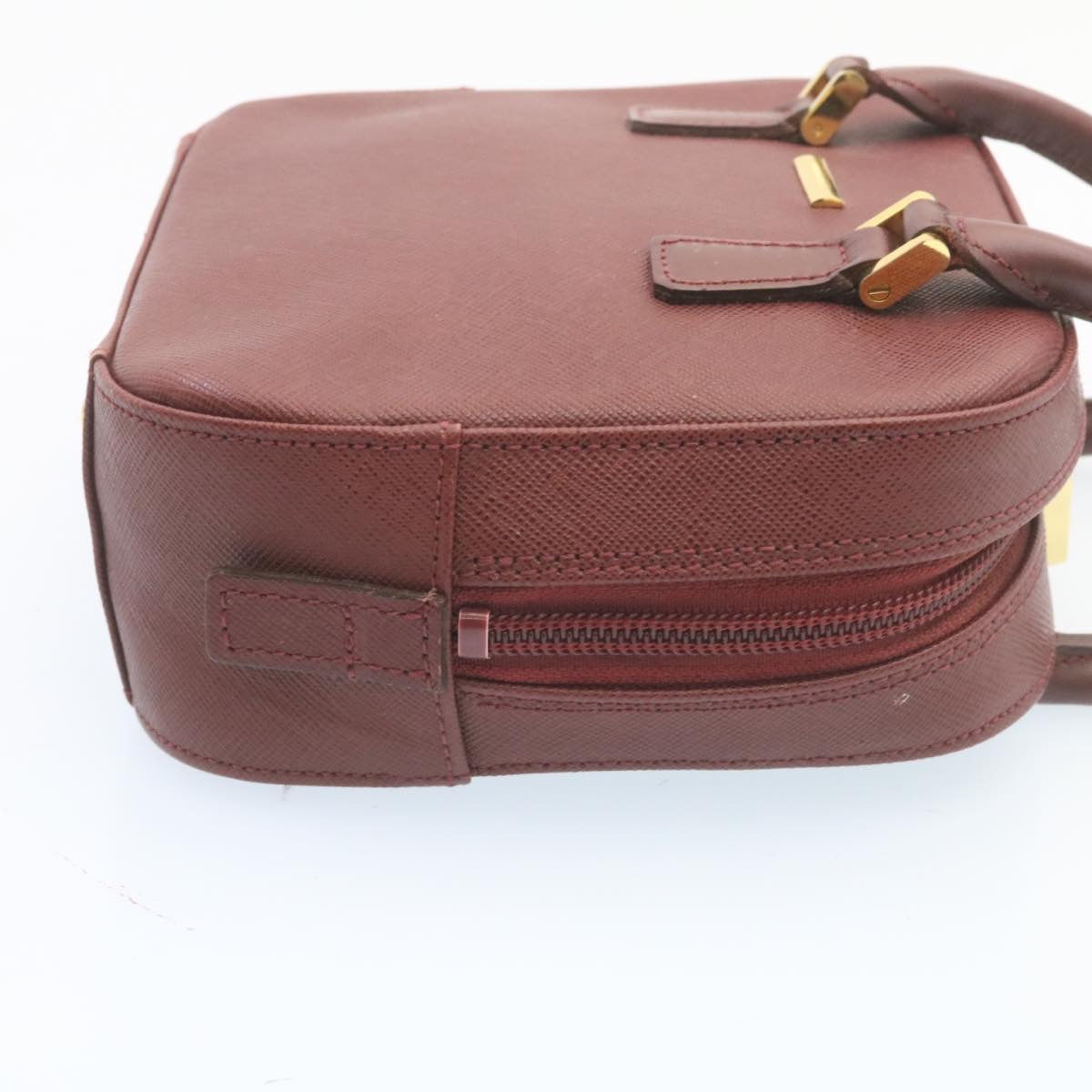 Burberry Nova Check Hand Bag Leather Red Auth am1913g