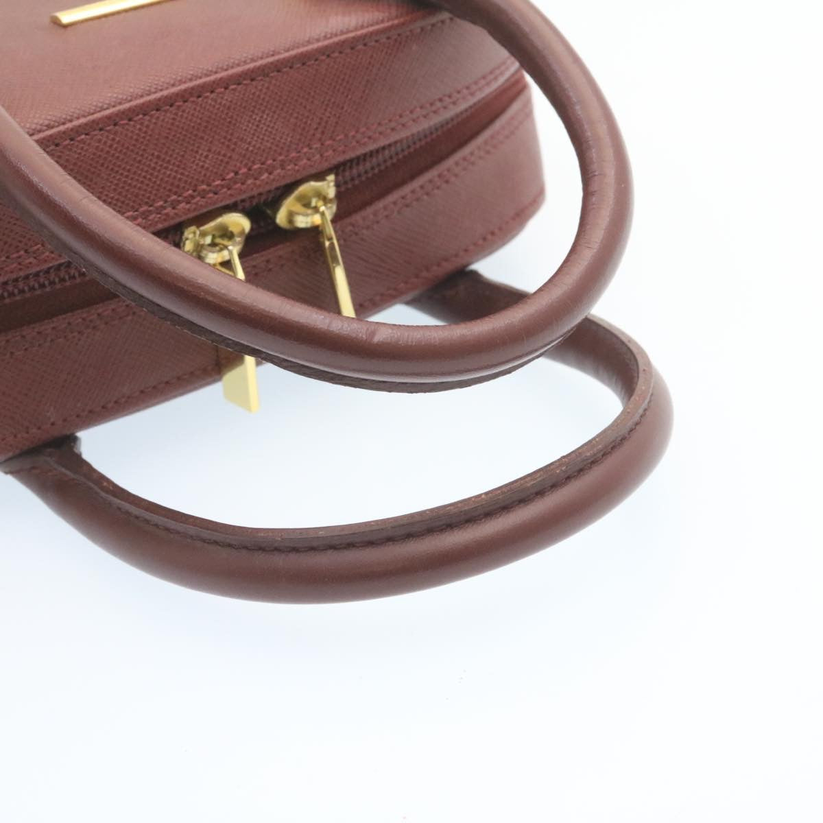Burberry Nova Check Hand Bag Leather Red Auth am1913g