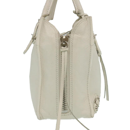 Balenciaga 2Way Shoulder Bag Hand Bag Leather White Auth am2305g
