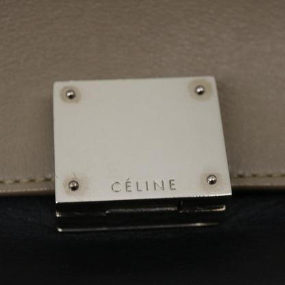 Celine Hand Bag Leather Suede Gray Navy  am2375g