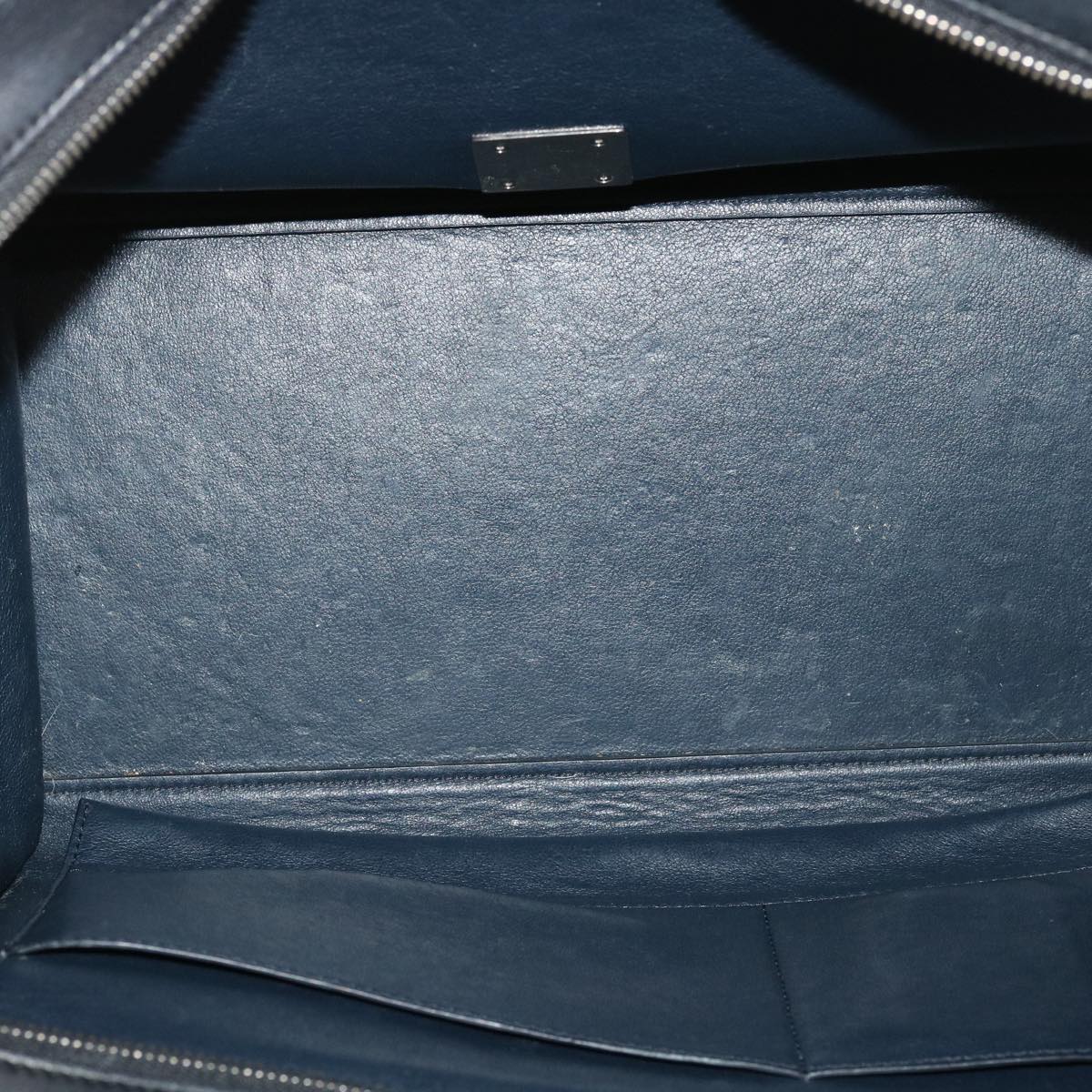 Celine Hand Bag Leather Suede Gray Navy  am2375g