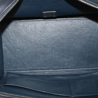 Celine Hand Bag Leather Suede Gray Navy  am2375g