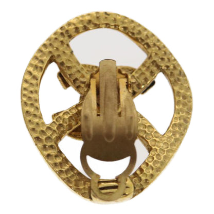 Chanel COCO Mark Clip-on Earring Gold Tone CC Auth amgA