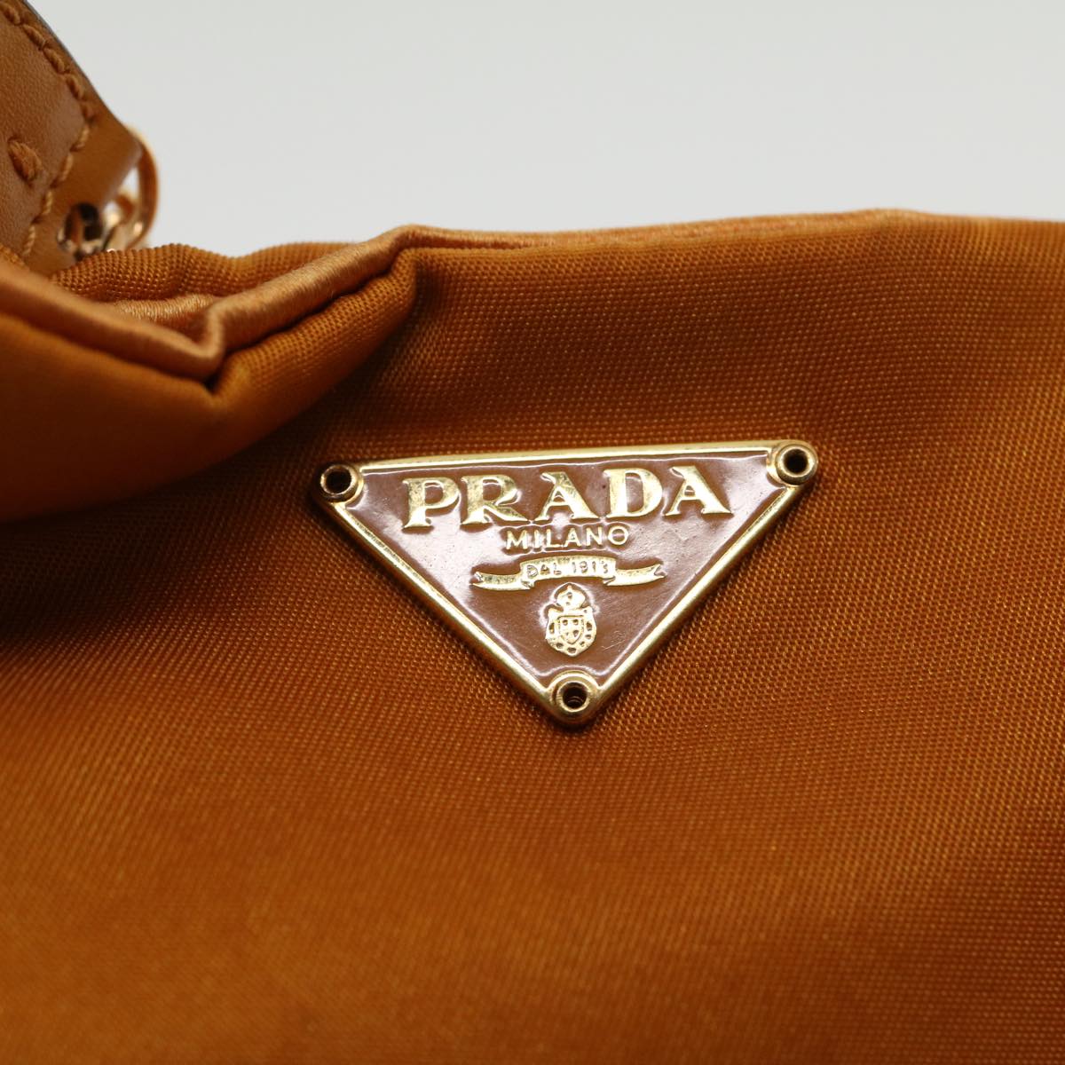 Prada Chain Shoulder Bag Nylon Orange  am2666gA