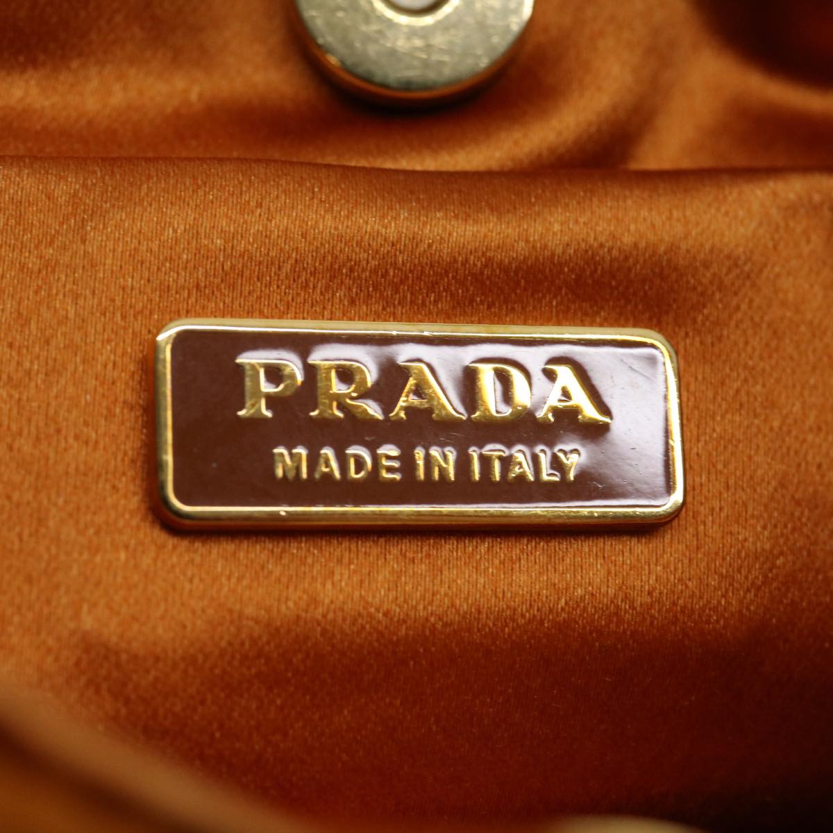 Prada Chain Shoulder Bag Nylon Orange  am2666gA